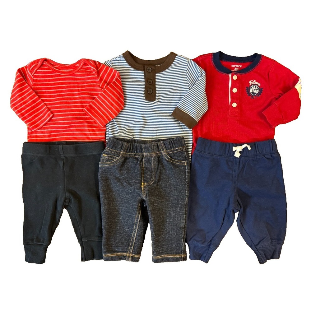 Baby Boy 3‎ Months Outfits Lot Jeans Pants Bodysuits Shirts Clothes Bodysuits